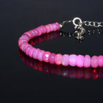 Load image into Gallery viewer, Amazing Pink Lavendar Ethiopian Opal Beaded Bracelet, Flashy Faceted Rondelle Beads Bracelet, 4-4.5 MM Welo Opal Beads Bracelet For Women's