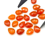 Load image into Gallery viewer, Amazing Carnelian Faceted Pear Shape Beads, AAA+ Quality Teardrop Bead, 9X12 MM Briolette's Beads, Matched Pairs, Jewelry Making Beads