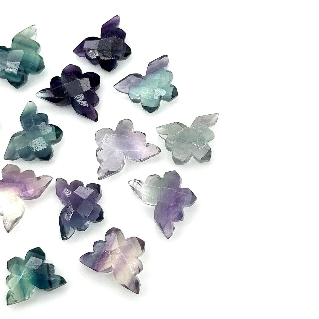 Multi Fluorite Butterfly Shape Beads, Faceted Carving Gemstone Beads, Multi Fluorite Animal Carving Beads For Jewelry, Charms Beads 14x10 MM