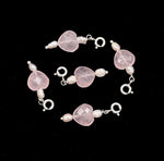 Load image into Gallery viewer, 925 Silver Charms, Natural Rose Quartz and Pearl Handmade Charm for Jewelry, Rose Quartz Heart Silver Charms, Gemstone Beads, Craft Making