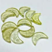 1,2,3,4 Pcs Natural Lemon Quartz Hand Carved moon Shape, Carved moon Shape Gemstone For Jewellery,moon Shape Gemstone, 17mm