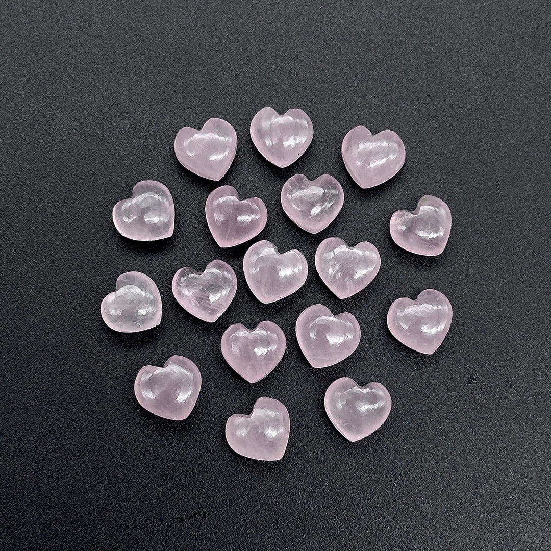 Mini Rose Quartz Heart Shape Beads, Natural Rose Quartz Smooth Heart Beads, Jewelry Making Plain Pink Heart Gemstone Briolette's, 8 MM