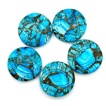 Load image into Gallery viewer, Copper Turquoise Evil Eye Shape Gemstone, AAA Copper Turquoise Hand Carved Stone Beads For Jewelry Making, 28 MM, Round Evil Eye Carving