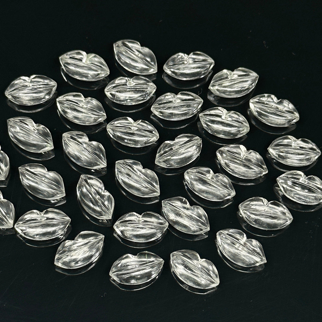 Beautiful Natural Crystal Quartz Lips Shape Beads, Hand Carved Lips Shape Gemstone Beads, Lips Shape Gemstone Charm, 14X8 MM, Briolette Bead