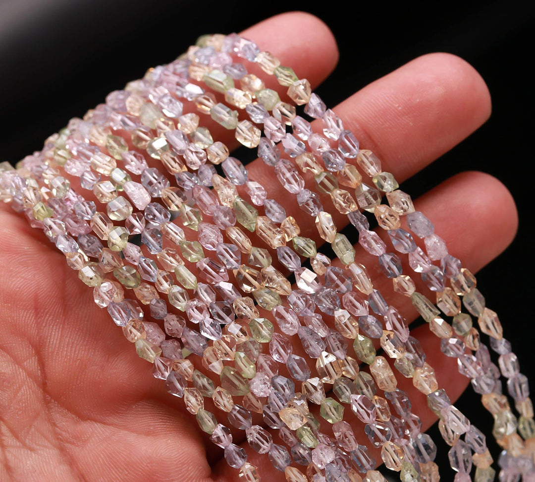 Multi Color Herkimer Quartz Diamond Beads, Colorful Herkimer Straight Drill Diamond Gemstones, 4-6 MM, Diamond Necklace Beads