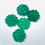Load image into Gallery viewer, 2,3,4,5 Pcs Natural Green Onyx Hand Carved Flower Shape, Carved Flower Shape Gemstone For Jewellery, Flower Shape Gemstone, 12 mm