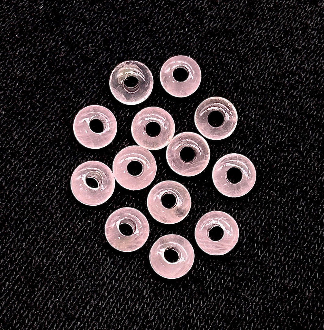 Natural Rose Quartz Donut Shape Carving, AAA Pink Quartz Donut Shape Beads, Loose Donut Shape Charm Beads, Energy Healing Stones, 6 MM