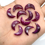 Load image into Gallery viewer, Red Ruby Moon Briolettes: Faceted Gemstone Beads, 17mm
