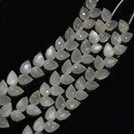 Load image into Gallery viewer, Natural White Moonstone Faceted Drop Shape Beads, 6X8 mm Faceted Moonstone Briolette, Jewelry Making Side Cut Wholesale Beads, 4 Inch