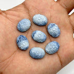 Load image into Gallery viewer, AAA Blue Opal Carved Oval Shape Beads, Hand Carved Gemstone Beads, Loose Carving Cabochons, 12X16 MM Blue Opal Floral Oval Charms