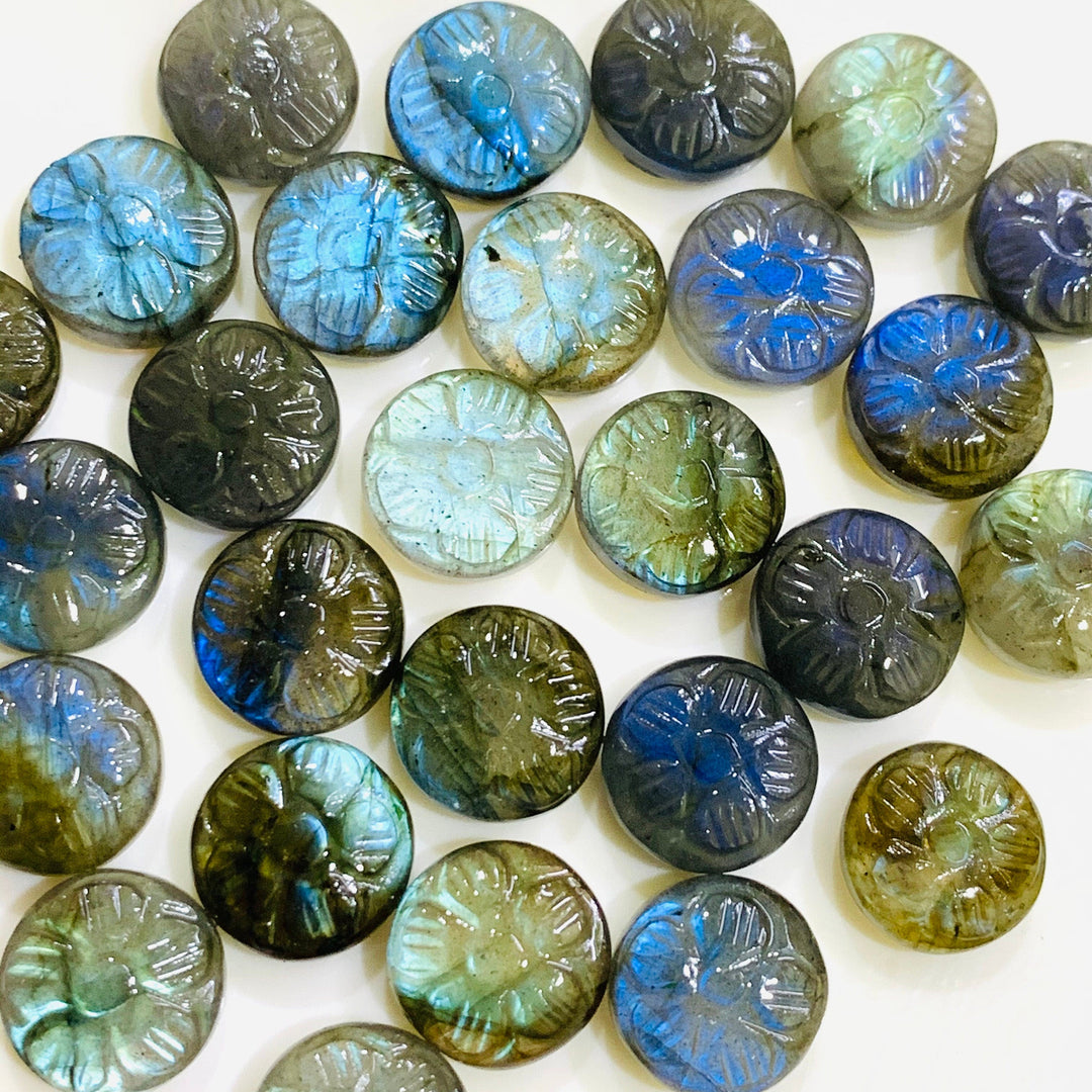 100% Natural Labradorite Fancy Shape Carved Gemstone, Loose Gemstone, Fancy Shape Gemstone For Jewellery, Carved Gemstone 11 mm