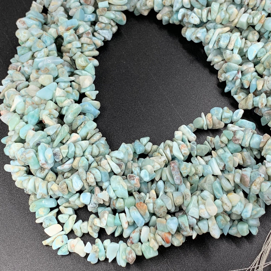 100% Natural Larimar Chip Beads 17 Inch Strand, Natural Larimar Gemstone, Natural Crystal Beads Strand, 6-11 mm (Approx)