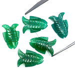 Load image into Gallery viewer, Natural Green Onyx Carved Fish Shape Gemstone, Hand Carved Fish Shape Gemstone, Jewelry Making Gemstones, 17X26 MM, Blue Fish Charm Pendant