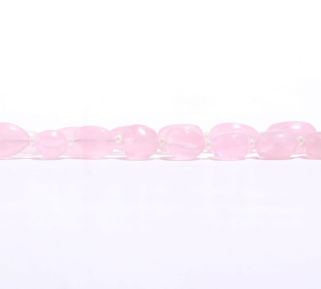 Natural Rose Quartz Plain Tumble Beads, AAA Rose Quartz Nuggets Shape Beads, 8" Fancy Wholesale Jewelry Beads, Smooth Tumble Pink Beads