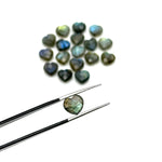Load image into Gallery viewer, Flashy Labradorite Heart Shape Briolettes, Natural Labradorite Faceted Heart Shape Beads, Loose Gemstone, 8 MM Heart Charm Beads for Jewelry