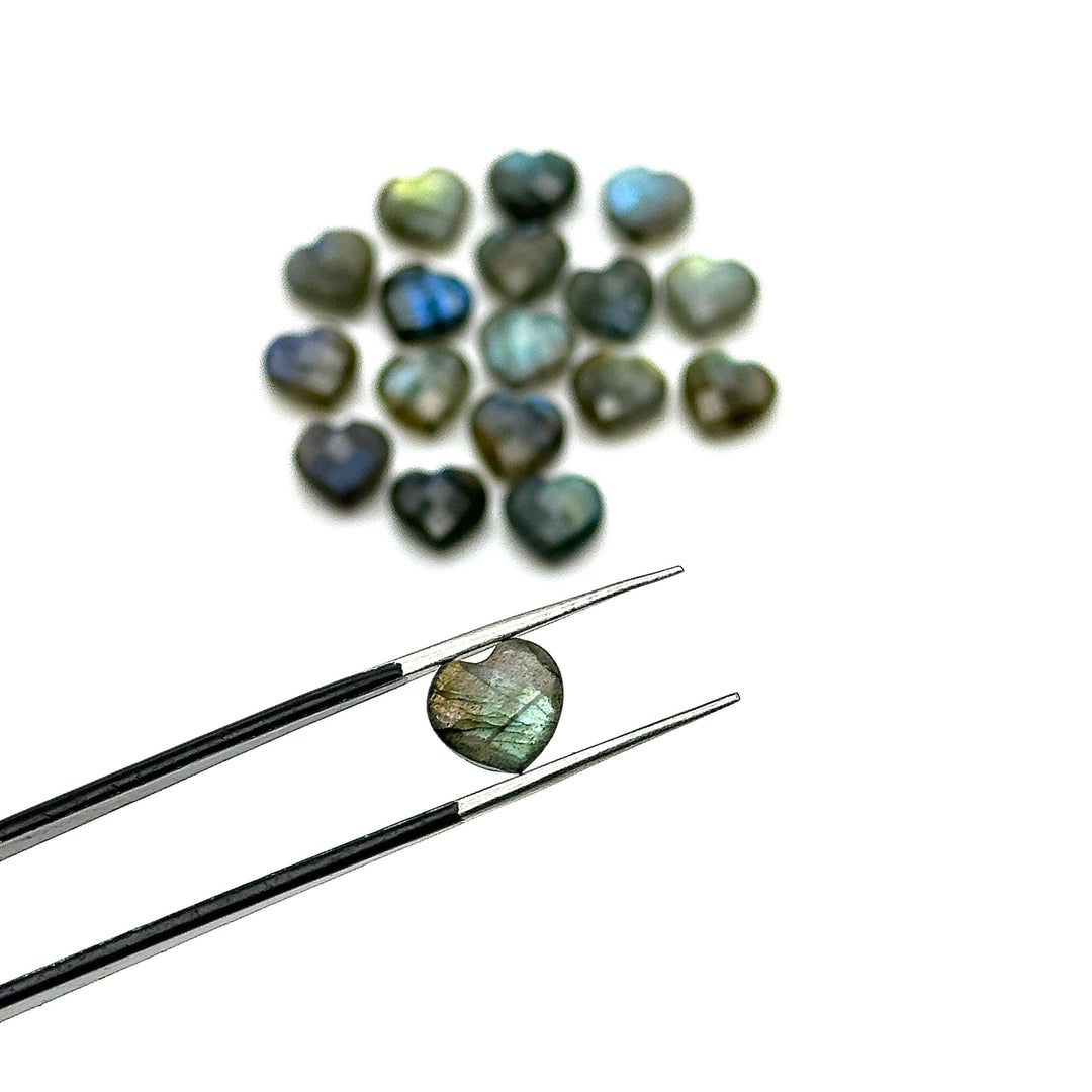 Flashy Labradorite Heart Shape Briolettes, Natural Labradorite Faceted Heart Shape Beads, Loose Gemstone, 8 MM Heart Charm Beads for Jewelry