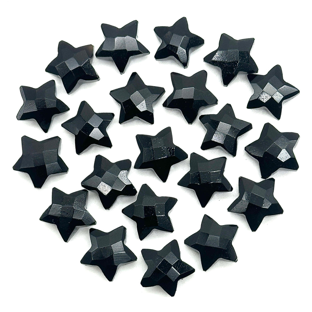 Natural Black Onyx Star Shape Briolettes, Carved Star Shape Beads, Black Onyx Faceted Star Charms, Wholesale Loose Beads for Jewelry, 12 MM