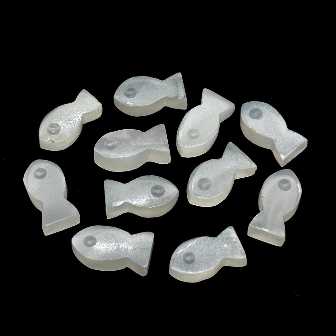 Natural White Moonstone Fish Charm, Fancy Fish Shape Carved Gemstone, 7X14 MM Loose Gemstone Fishes, Rare Fish Charms for Jewelry Making