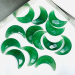 Load image into Gallery viewer, 2,3,4,5 Pcs Natural Green Strawberry  Faceted Hand Carved Moon Shape Briolettes,  faceted Carved Moon Shape Gemstone For Jewellery, 17 mm