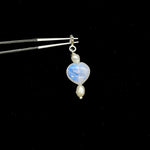Load image into Gallery viewer, Flashy Rainbow Moonstone and Pearl Charms, AAA Moonstone Heart Silver Charms, Gemstone Beads, Craft Making, 925 Silver Charms Wholesale