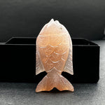 Load image into Gallery viewer, Rare Find Natural Peach Moonstone Handmade Carving Fish ~ Fish Shape Carving Gemstone Hand Carved Fish For Jewelry Only 1 Piece25X15mm