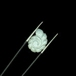 Load image into Gallery viewer, White Moonstone Carved Shell Beads: Snail Shape Gemstone Charm (16mm)