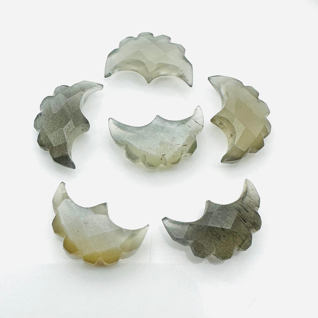 Natural Grey Moonstone Faceted Eagle Shape Beads, Moonstone Faceted Hand Carved Eagle, Fancy Shape Loose Gemstone Bead for Jewelry, 16X10 MM