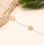 Load image into Gallery viewer, Natural Prehnite Bracelet, Green Prehnite Faceted Heart Beads Bracelet, Women's Gift Chain Bracelet, 925 Silver Jewelry, Girls Anklets