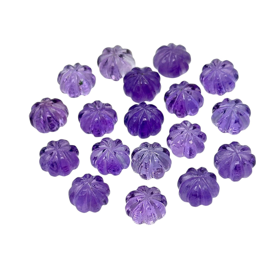 Superb Quality Purple Amethyst Melon Shape Beads, Hand Carved Pumpkin Shape Gemstone Beads, 6X8 MM Natual Amethyst Beads For Jewelry & Craft