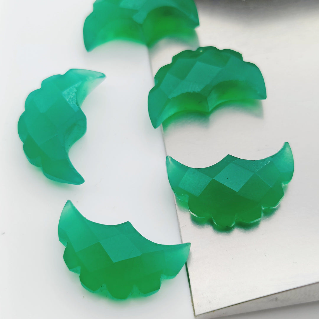 2,3,4,5,6 Pcs Natural Green Onyx faceted eagle Shape gemstone, Faceted Hand Carved eagle gemstone, fancy Shape Gemstone,16X10 mm