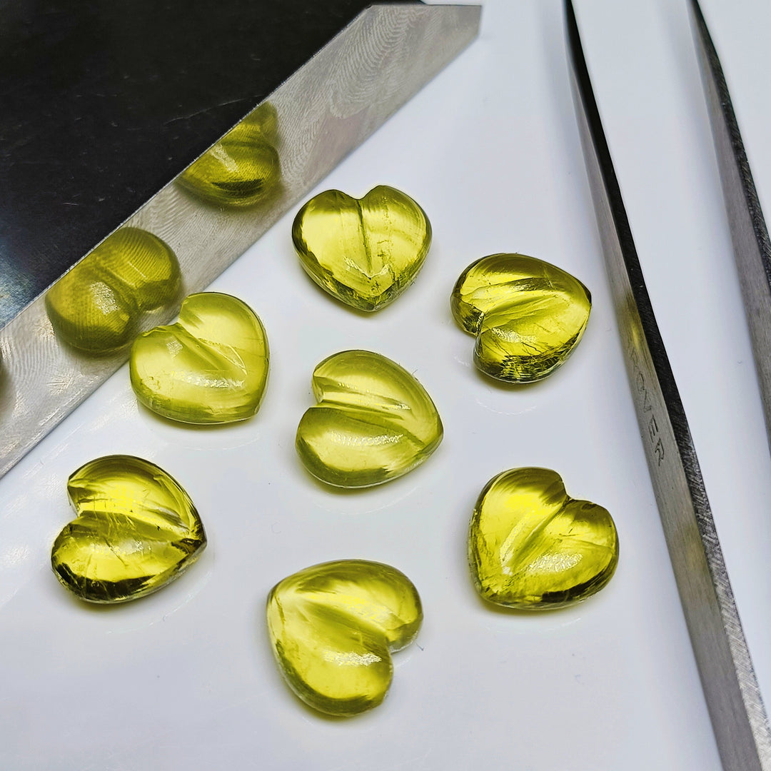 2,3,4,5,6 pcs 100% Natural Lemon Quartz  Heart Shape Gemstone, Natural Heart Shape Gemstone, Gemstone for Jewlery, 11 mm (Approx)