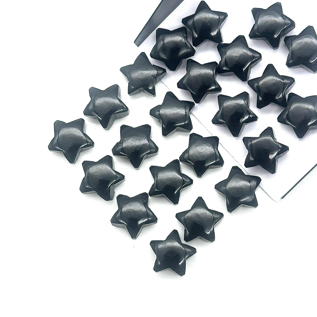 Smooth Black Onyx Star Shape Briolette's, Natural Black Onyx Carved Star Shape Beads, Loose Star Gemstone, Star Carvings 10 MM