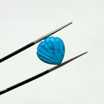Load image into Gallery viewer, Blue Turquoise Carved Shell Shape Beads, 12 MM Shell Beads, Carved Gemstone, Seashell Charm Gemstone, Hand Carved Beads, Blue Charms