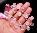 Load image into Gallery viewer, Rose Quartz Drop Beads, Smooth Teardrop Briolette, Jewelry Making (10 Pcs, 10x12mm)