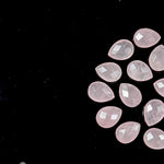 Load image into Gallery viewer, AAA+ Quality Rose Quartz Faceted Pear Shape Beads, 9X12 MM Natural Rose Quartz Briolette's Beads, Matched Pairs, Jewelry Making Beads