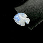 Load image into Gallery viewer, Hand Carved Rainbow Moonstone Fish Carving: Gemstone Jewelry Supply (21X27 MM)