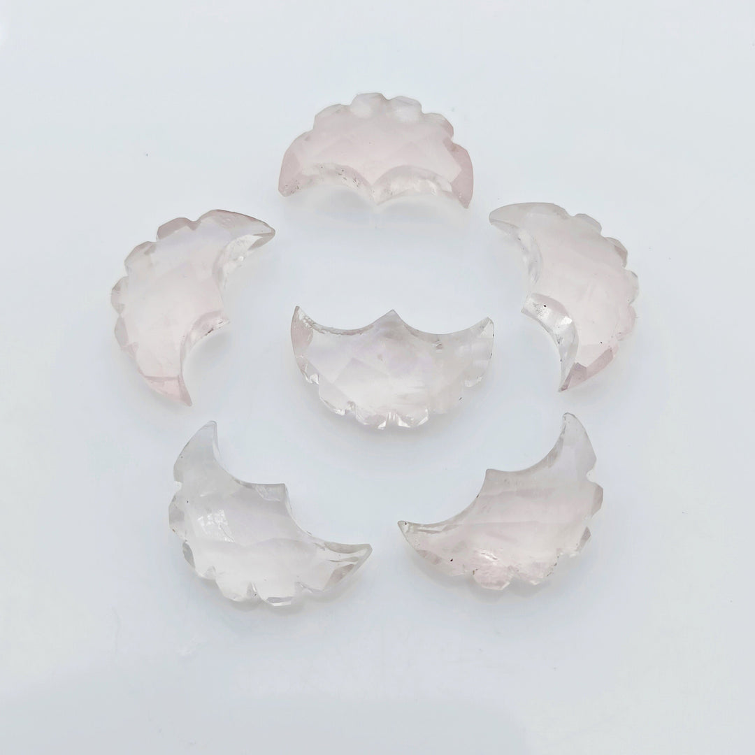 2,3,4,5,6 Pcs Natural Rose quartz  faceted eagle Shape gemstone, Faceted Hand Carved eagle gemstone, fancy Shape Gemstone,16X10 mm
