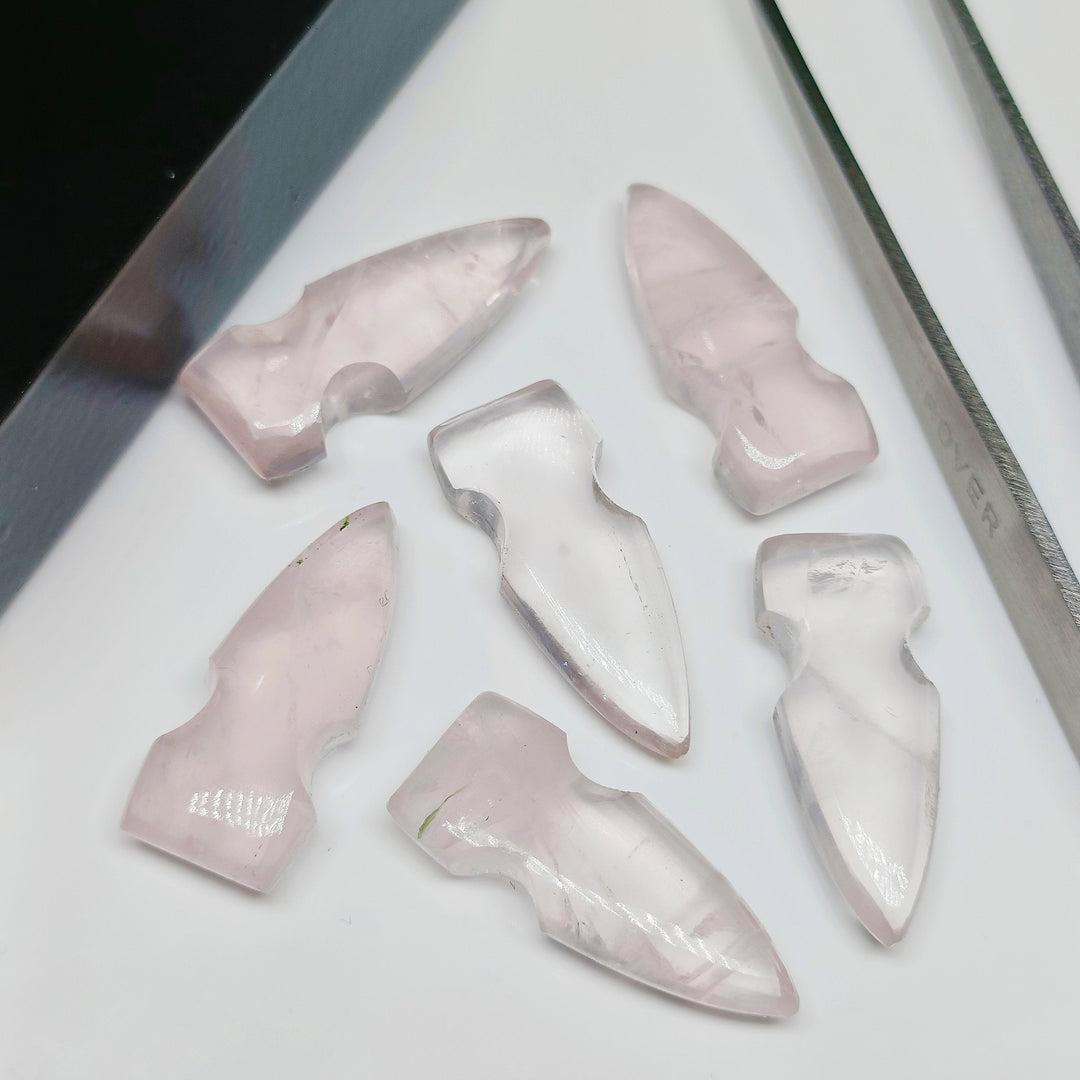 Natural Rose Quartz Bullet Shape Carving Beads, 20X10 MM Hand Carved Bullet Shape Loose Gemstone Beads, Quartz Crystal Gemstones for Jewelry