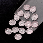 Load image into Gallery viewer, Natural Rose Quartz Carved Evil Eye Beads, Evil Eye Charm Beads For Jewelry Making, Carving Beads, 12X10 MM, Carved Eye Shape Charm Beads
