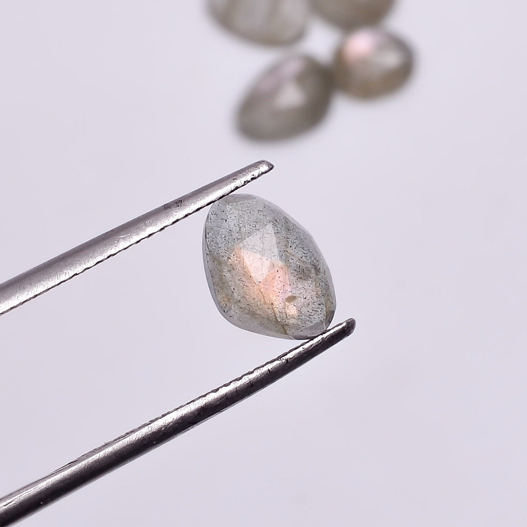2 pcs A-one Quality Labradorite freeform Rosecut, faceted rosecut, gemstone for jewelry, multi flash  rosecuts 6X8 11X15 mm