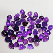 Amethyst Faceted Teardrop Gemstone Beads, Purple Amethyst Drop Shape Beads, Jewlery Making Beads, 6X8 - 7X9 MM, Wholesale Loose Gemstone