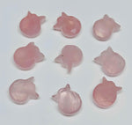 Load image into Gallery viewer, Natural Rose Quartz Cat Face Carving, Kitty Shape Charms Beads, Faceted rose Pink Quartz Handmade Carved Stone, Jewelry Making Beads 10x12mm