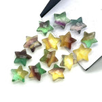 Load image into Gallery viewer, AAA Multi Fluorite Star Shape Briolettes, Natural Fluorite Faceted Star Charms, Wholesale Loose Beads for Jewelry, 12 MM, Hand Carved Beads