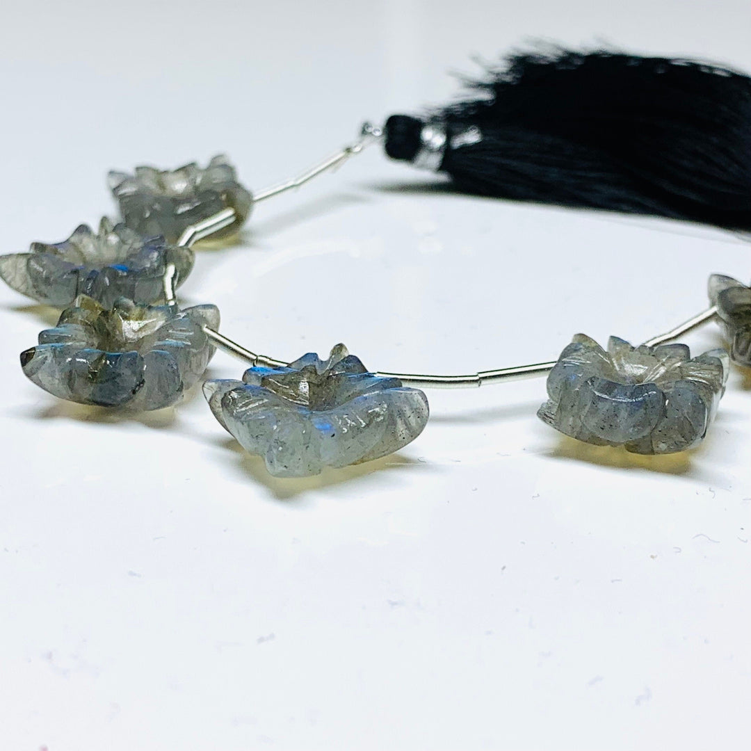 2,3,4,5 pcs 100% Natural Labradorite Fancy Shape Carved Gemstone, Fancy Shape Carving, Carved Gemstone For Jewellery 14 mm