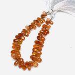 Load image into Gallery viewer, AAA Quality 100% Natural Red Sunstone Drop Shape Beads Strand, 4 inch Strand, Drop Shape Gemstone, Gemstone For Jewellery, 8X5 - 10X6 mm