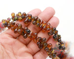 Load image into Gallery viewer, Natural Petro Tourmaline Drop Shape Beads, AAA Tourmaline Faceted Drop Shape Briolette's, Wholesale Earrings Making Beads 9-10 MM, 4" strand