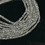 Load image into Gallery viewer, Labradorite Gemstone Beads: 2mm Faceted Cube, Blue Fire, 13 Inch Strand