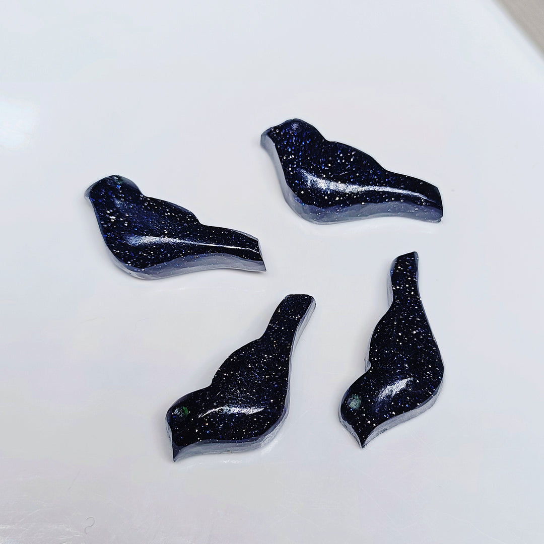 2,3,4,5 Pcs Black Sunstone Hand Carved Bird Shape, Carved Bird Shape Gemstone For Jewellery, Bird Shape Gemstone, 20X8 mm