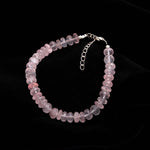 Load image into Gallery viewer, Natural Rose Quartz Beads Bracelet, Pink Quartz Faceted Rondelle Shape Beads Bracelet, Jewelry Gifts, Fancy Jewelry for Girls, 8 MM