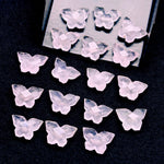 Load image into Gallery viewer, Natural Rose Quartz Butterfly Shape Beads, Faceted Butterfly Gemstone, Rose Quartz Animal Carving Beads For Jewelry, Charms Beads 14x10 MM